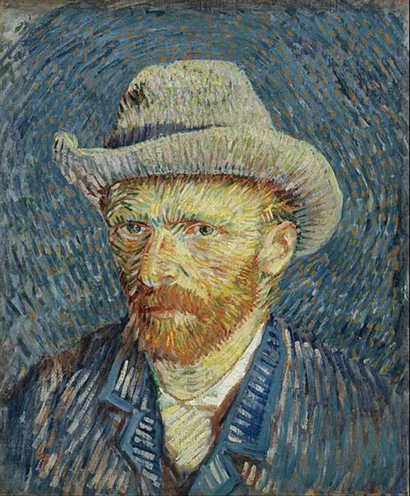 Vincent van Gogh Self portrait with grey felt hat